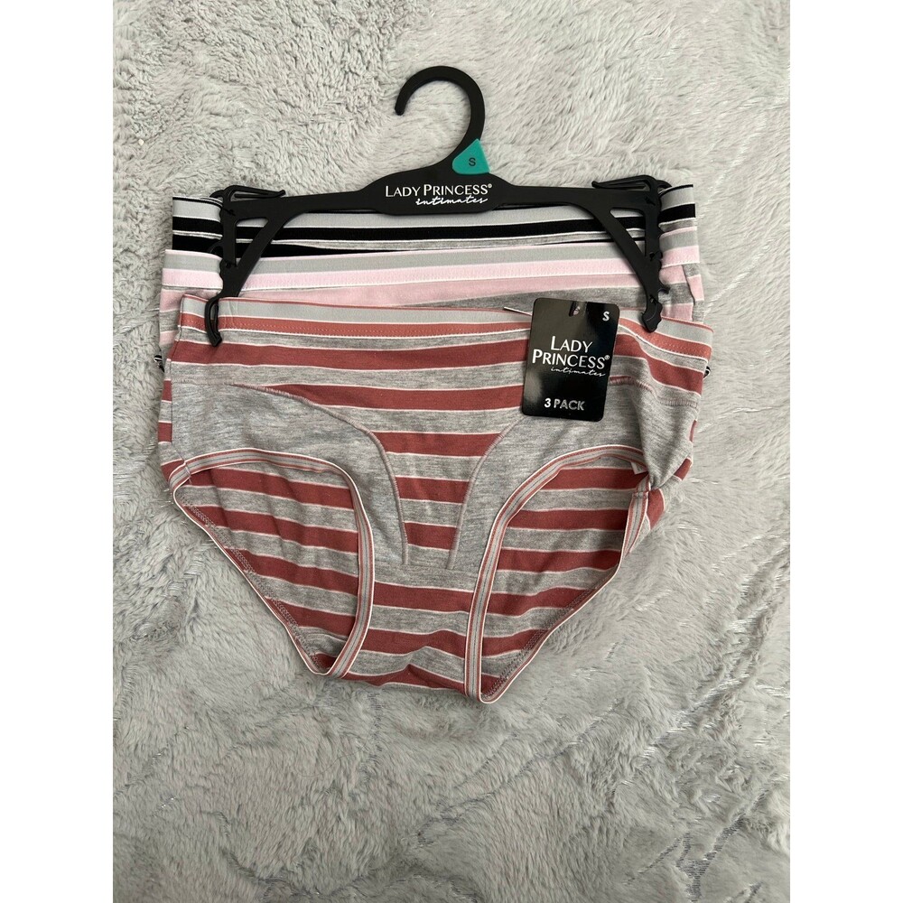 Cotton underwear black pink burgundy grey striped new